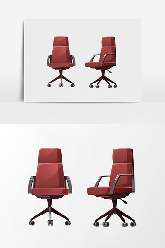 棕色办公室座椅矢量插画元素图片