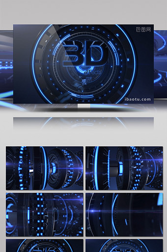 高科技未来派三维logo开场演绎AE模板图片