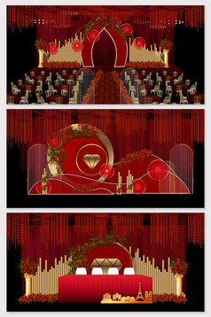中国风复古唯美故宫红墙宫廷装饰画