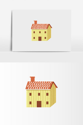 可爱卡通小房子插画元素