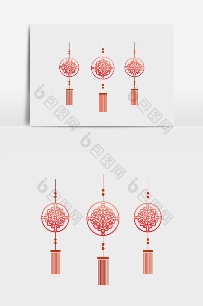中国吉祥红色中国结挂饰元素
