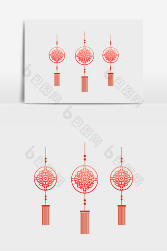 中国吉祥红色中国结挂饰元素图片