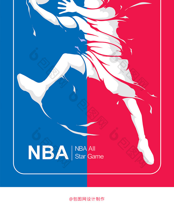 红蓝68届NBA全明星赛手机海报