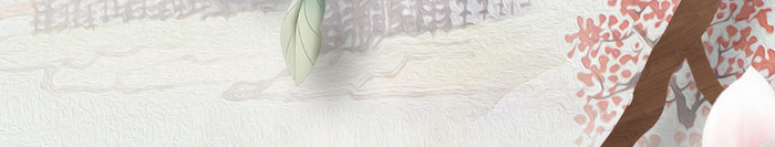 素雅手绘海棠山水工笔花鸟背景墙装饰画
