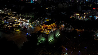 湖南岳阳瞻岳门夜景