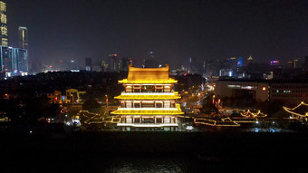 湖南长沙<strong>杜甫江阁</strong>夜景灯光