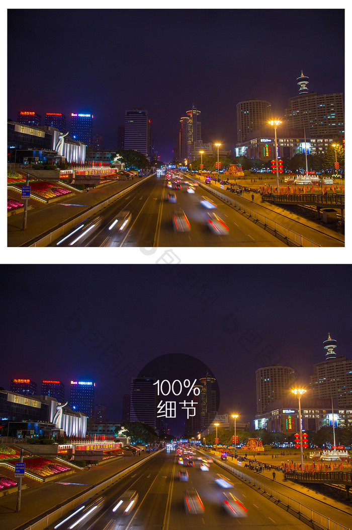 福州五一广场夜景摄影图片