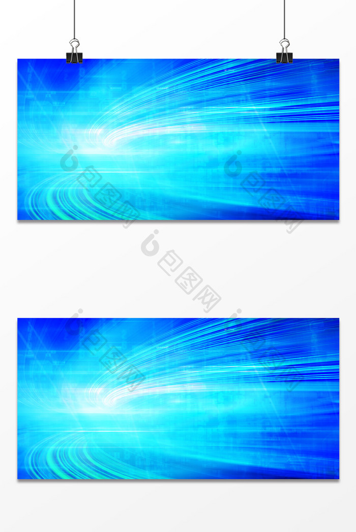 蓝色信息光线流动科技商务背景图