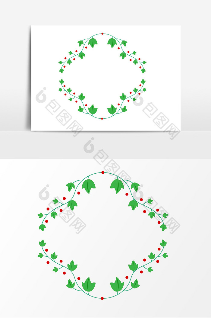 卡通春季藤蔓植物边框