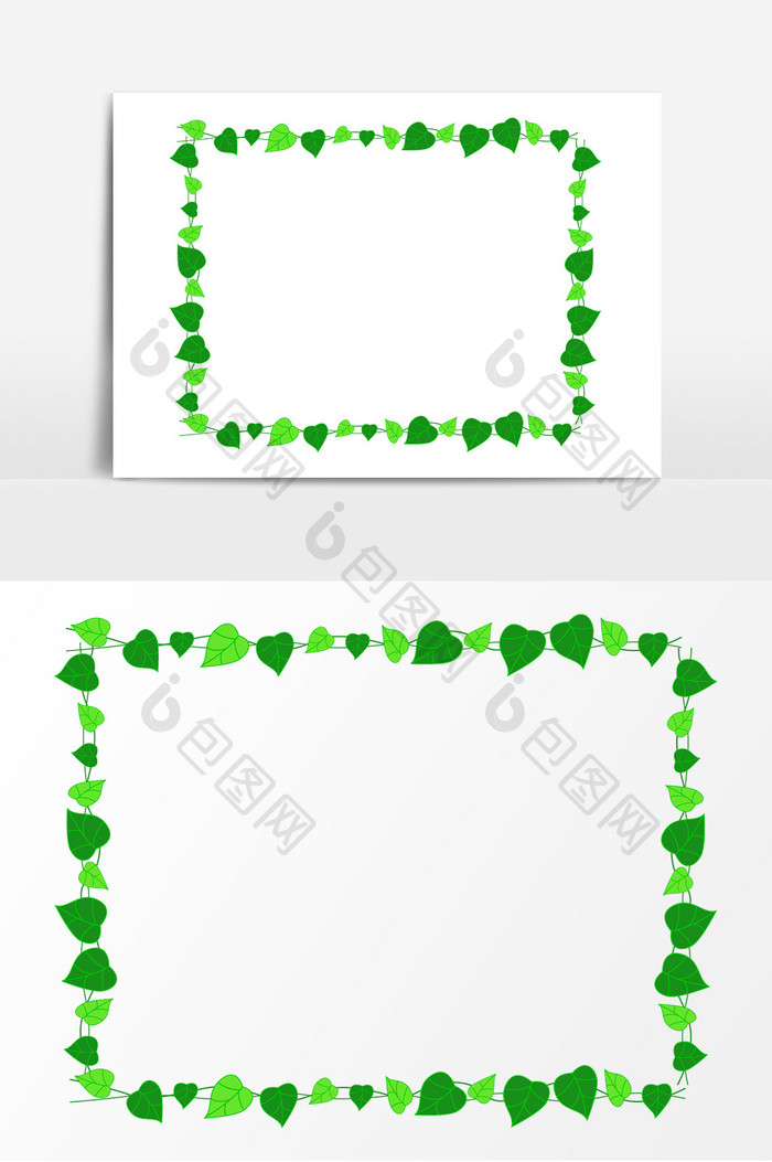 绿色植物边框元素素材