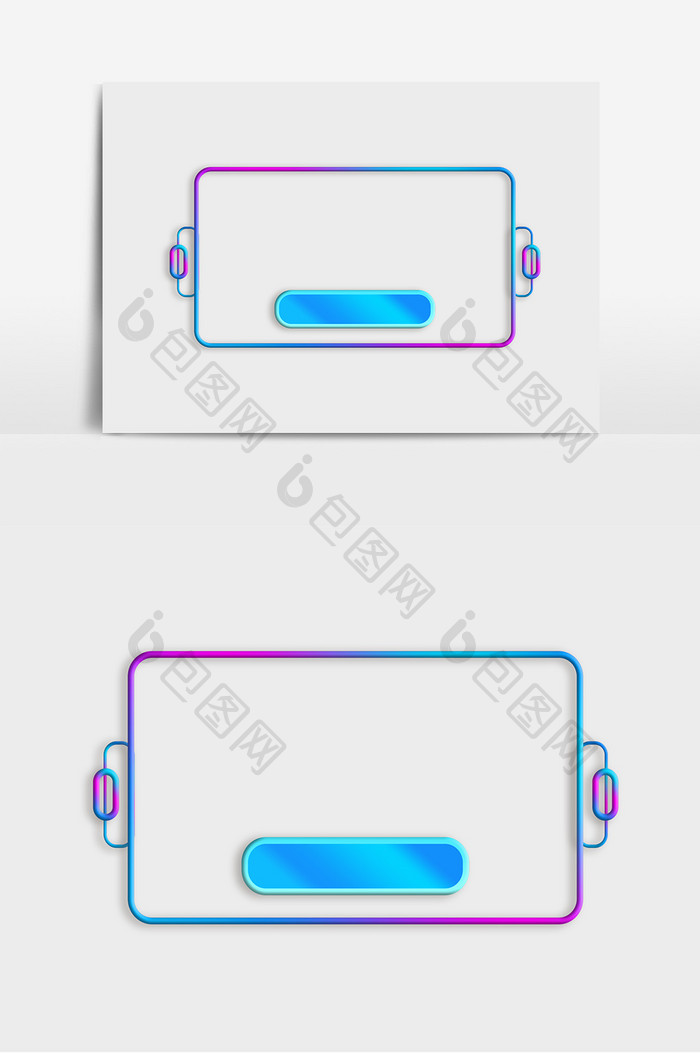 电商渐变金属管科技边框元素