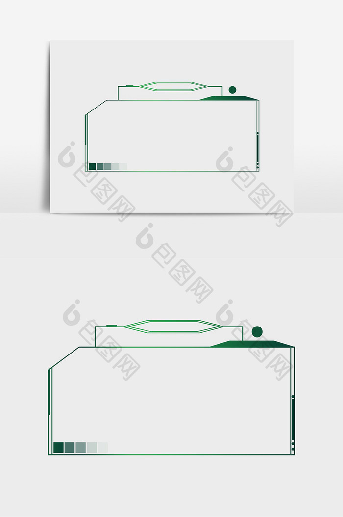 绿色渐变科技边框元素