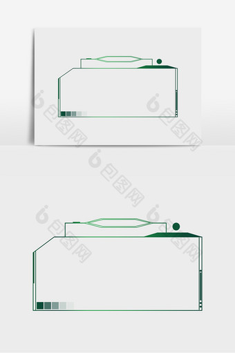 绿色渐变科技边框元素图片