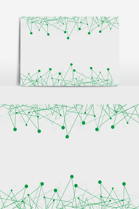 圆点线条三角形边框科技元素