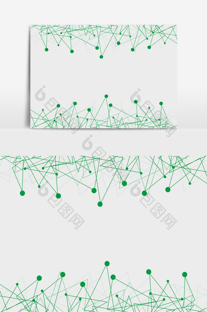 圆点线条三角形边框科技元素