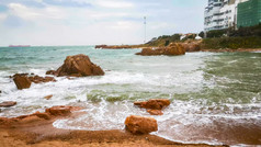 波涛汹涌大海海浪浪花