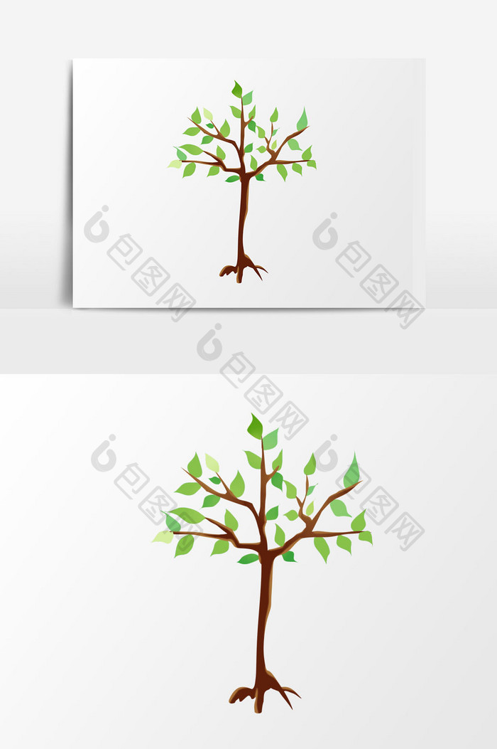 手绘卡通小清晰植树节树苗