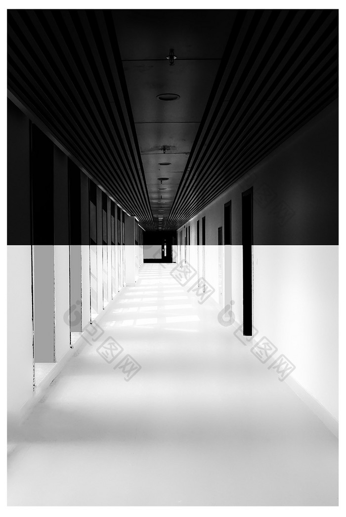 黑白建筑空间艺术客厅书房装饰画
