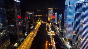 武汉城市夜景交通楚河汉街