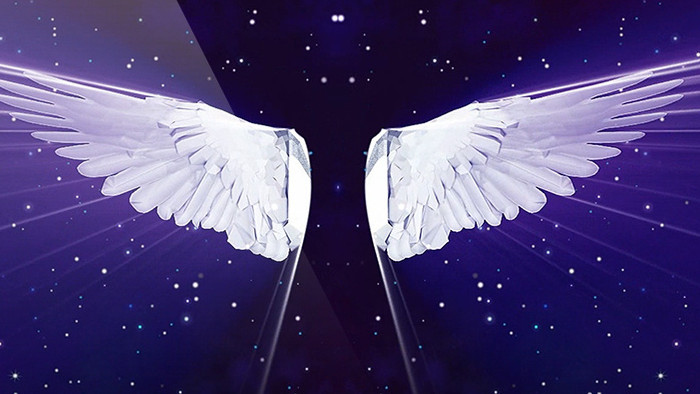 紫色钻石天使翅膀LED背景视频
