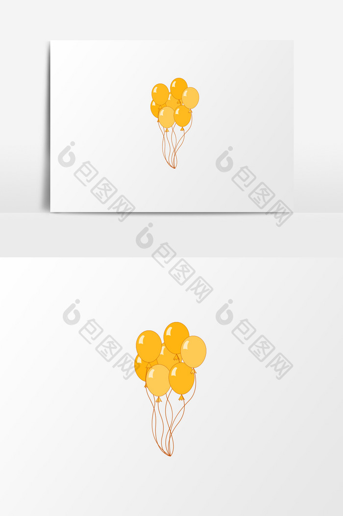 手绘素描卡通气球暖色系庆祝促销元素