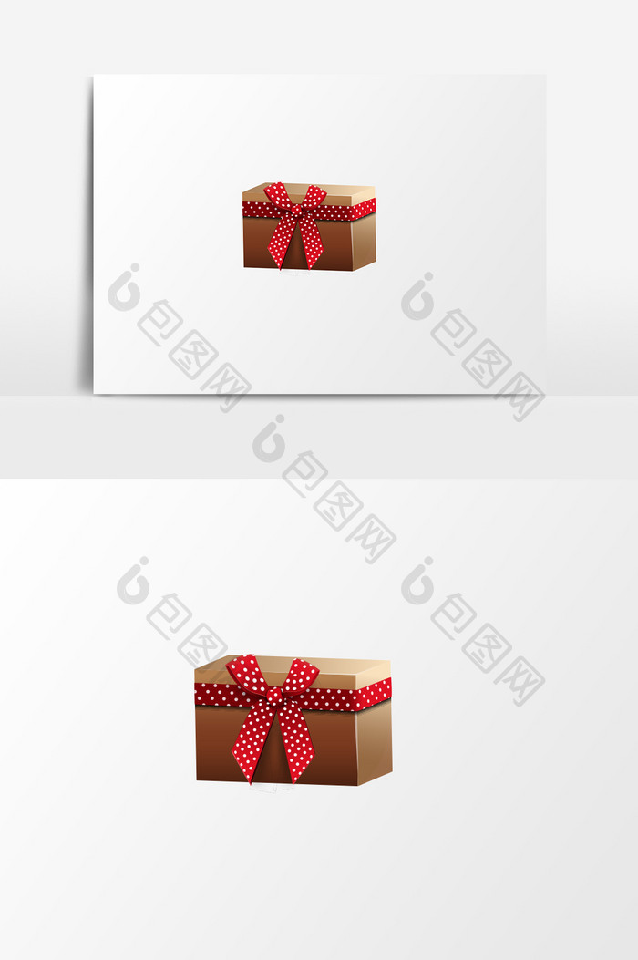 质感丝带包装礼盒方形女神节礼物元素