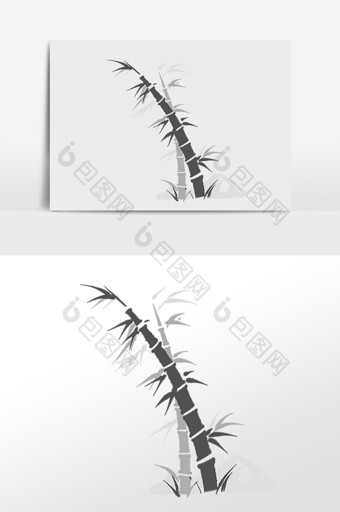 水墨植物竹子插画图片图片