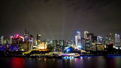 浙江杭州市民广场夜景