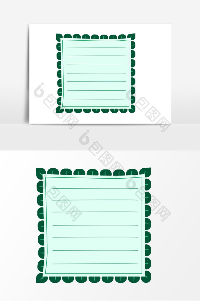 绿色便签边框元素设计