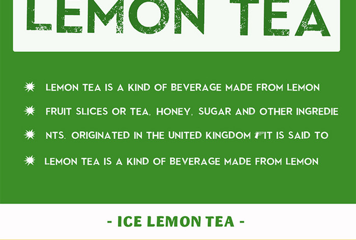 简单的绿色冰柠檬水海报