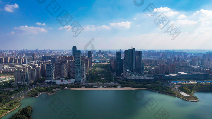 安徽合肥天鹅湖航拍图片-包图网企业站