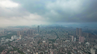 城市极端天气<strong>暴雨来袭</strong>航拍广东中山