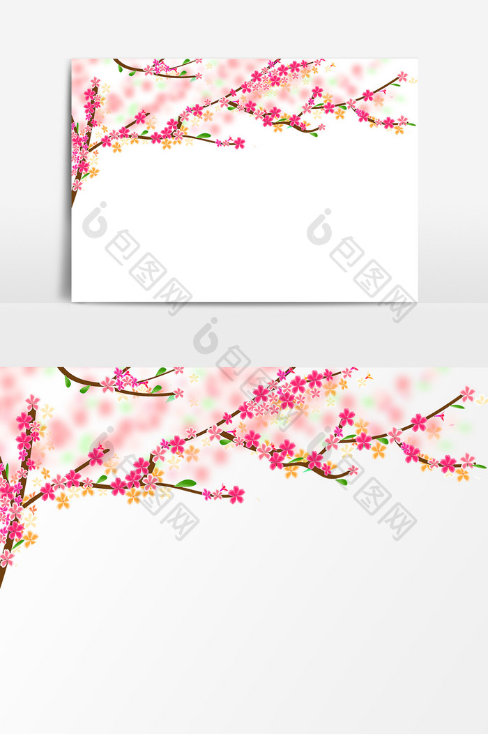 春季手绘粉色桃花花瓣元素