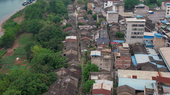 城市破旧<strong>老城区</strong>房屋建筑航拍