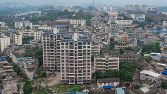 城市破旧<strong>老城区</strong>房屋建筑航拍