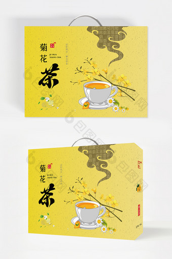 清香菊花茶礼盒包装图片