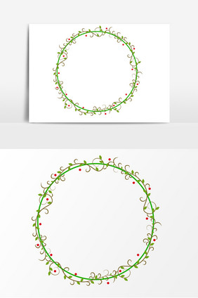 春季植物圆形边框元素