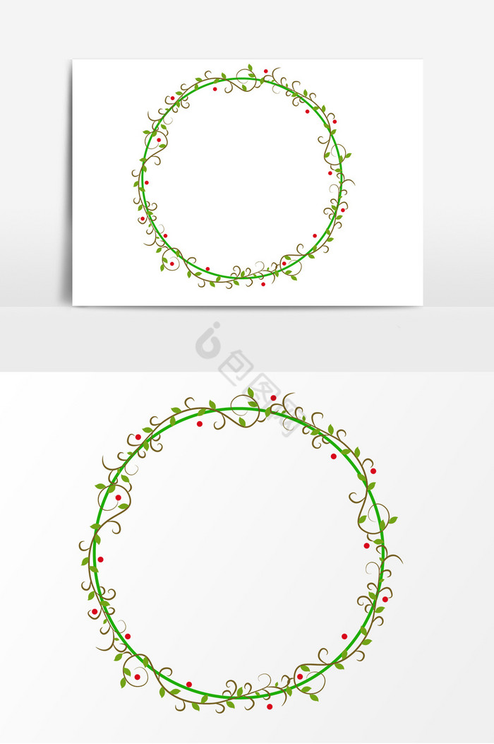 春季植物圆形边框图片