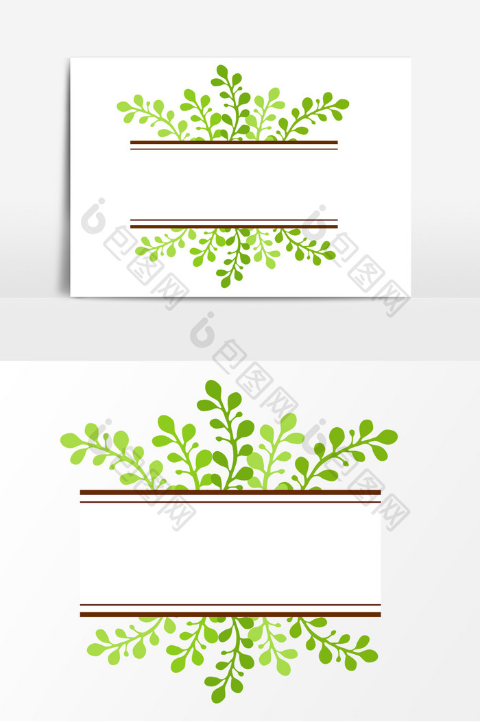 新春春季绿色植物边框元素