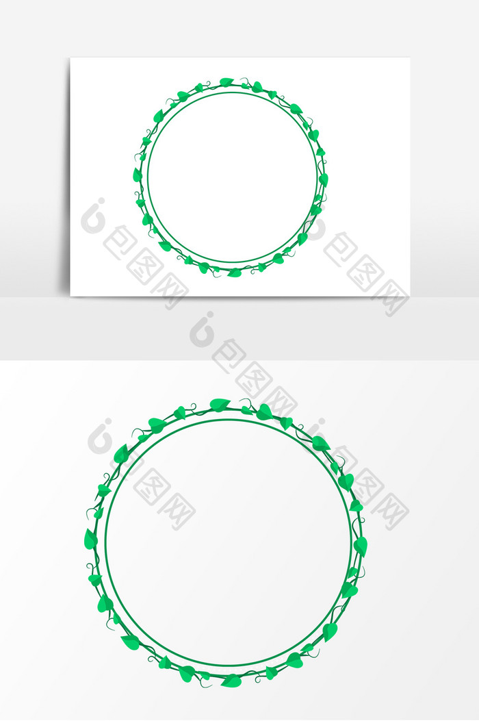 春季绿色植物边框元素设计