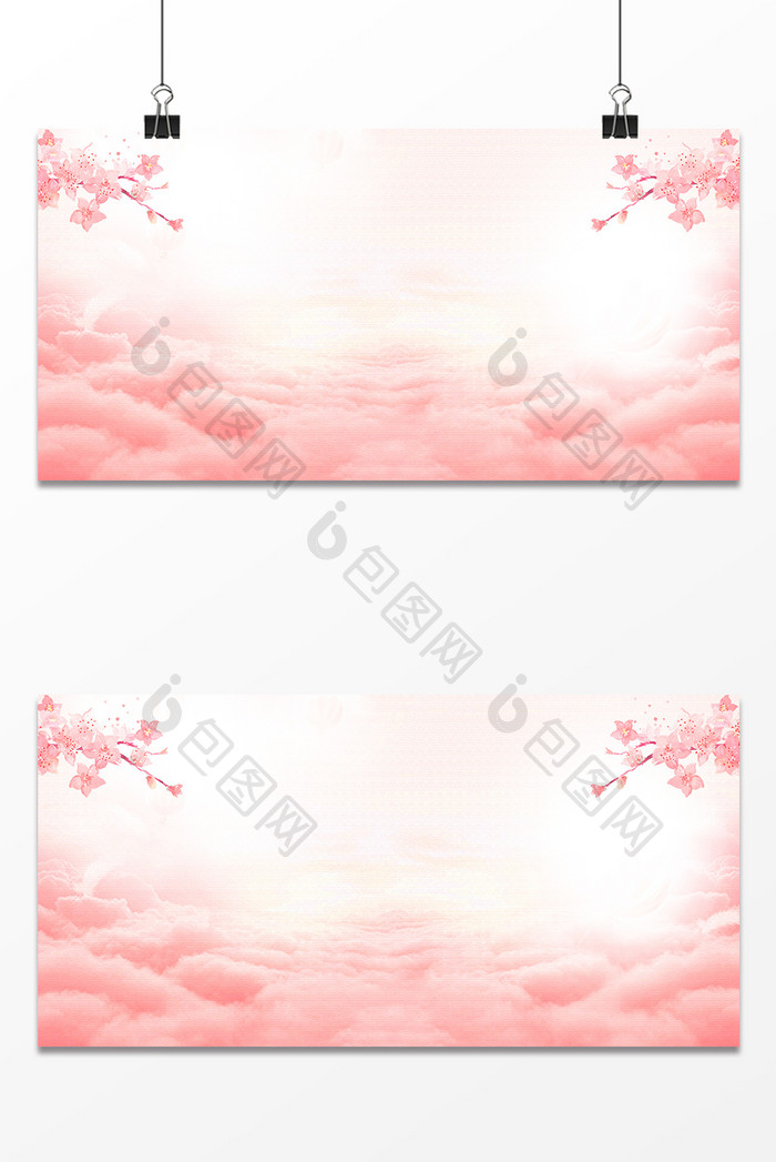 粉红色唯美浪漫女王节广告海报背景图