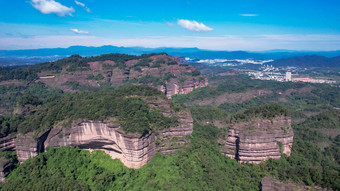 广东丹霞山5A景区丹霞地貌航拍