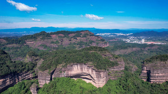 广东丹霞山5A景区丹霞地貌航拍