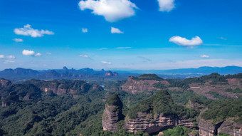 广东丹霞山5A景区丹霞地貌航拍