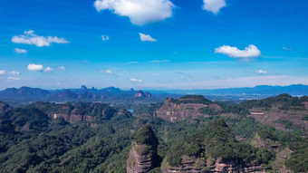 广东丹霞山5A景区丹霞地貌航拍