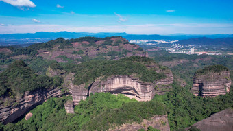 广东丹霞山5A景区丹霞地貌航拍