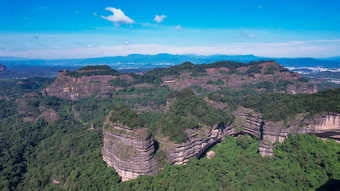 广东丹霞山5A景区丹霞地貌航拍