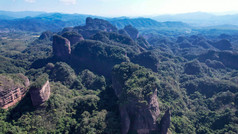 广东丹霞山5A景区丹霞地貌航拍