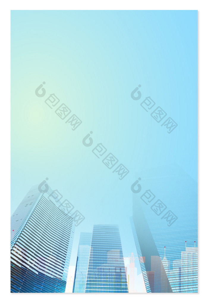 蓝色商务科技信息大厦城市背景图
