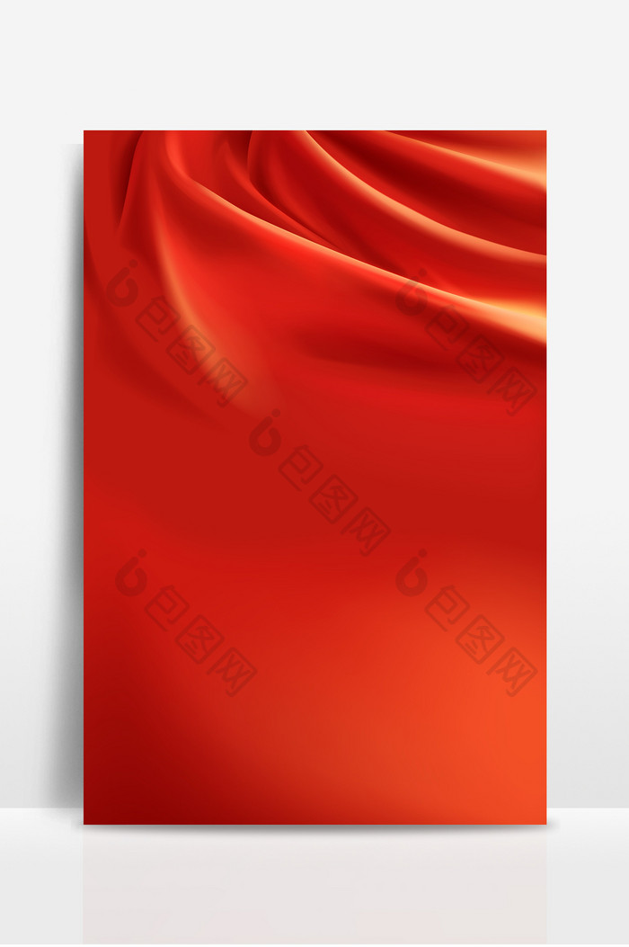 中国红简约大气丝绸飘动通用背景图